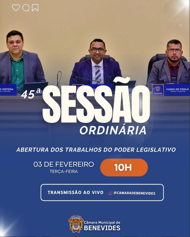 45ª Sessão Ordinária do 1º Biênio da 16ª Legislatura.